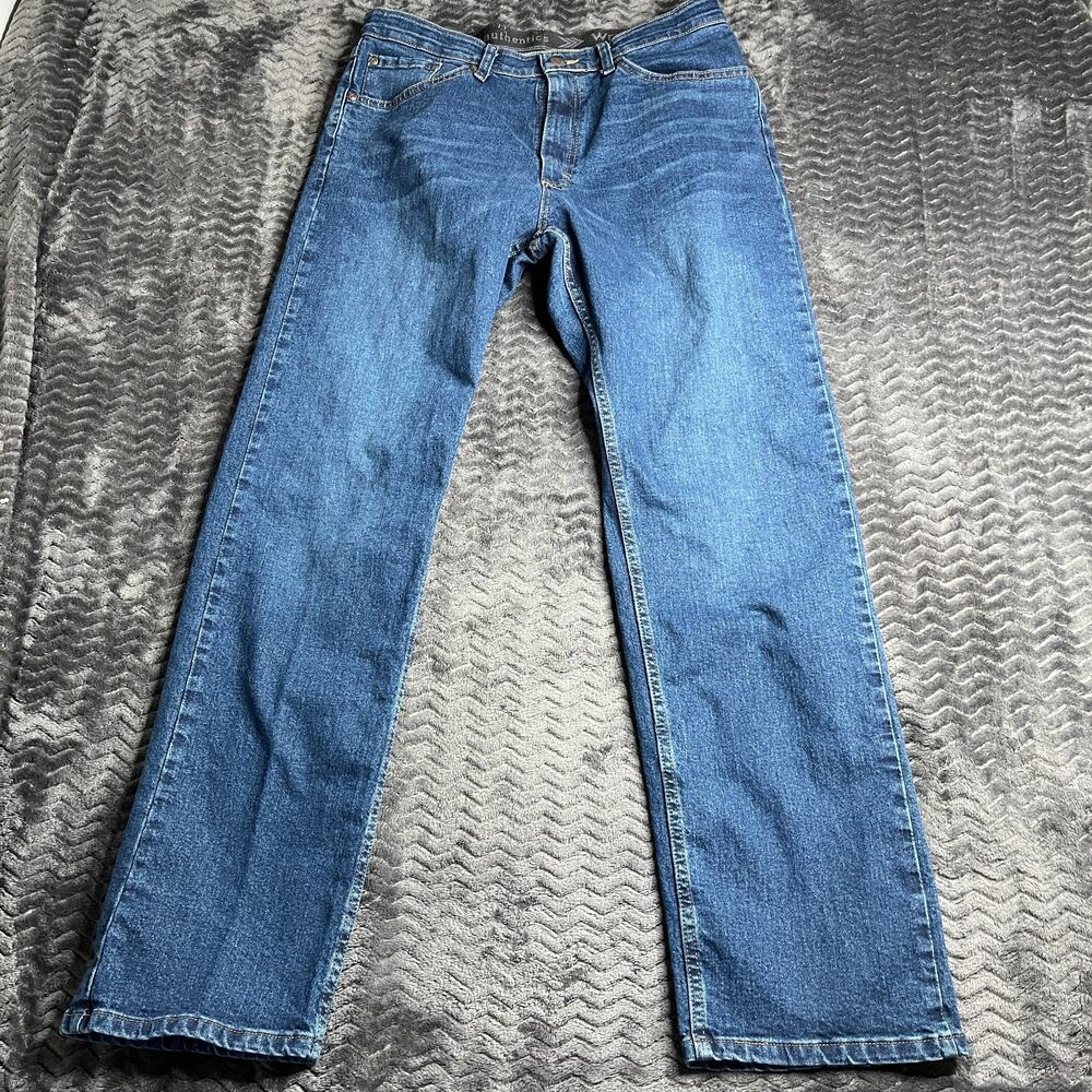 Wrangler Authentics Straight Leg Jeans Mens 33x32 Blue Denim Zip